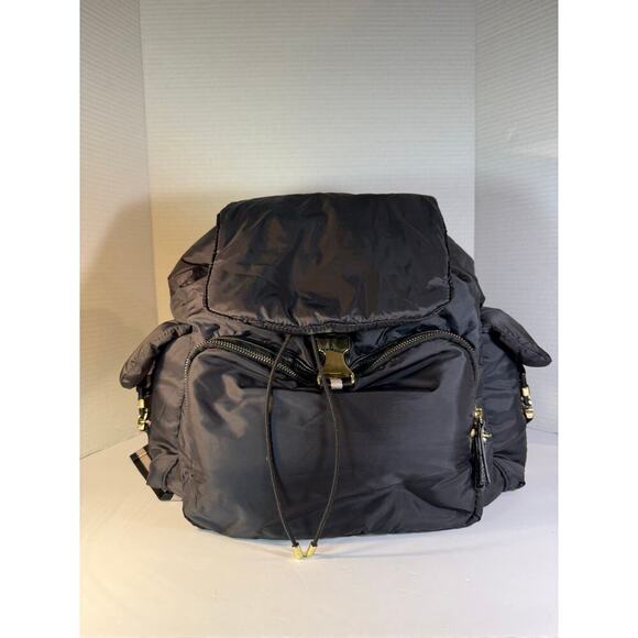 Tommy Bahama Handbags - Tommy Bahama Black Nylon Backpack | Gold Hardware | Travel Diaper Bag Purse